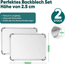 Joyfair Edelstahl Backblech 2er Set 40,5x30,5x2,5cm