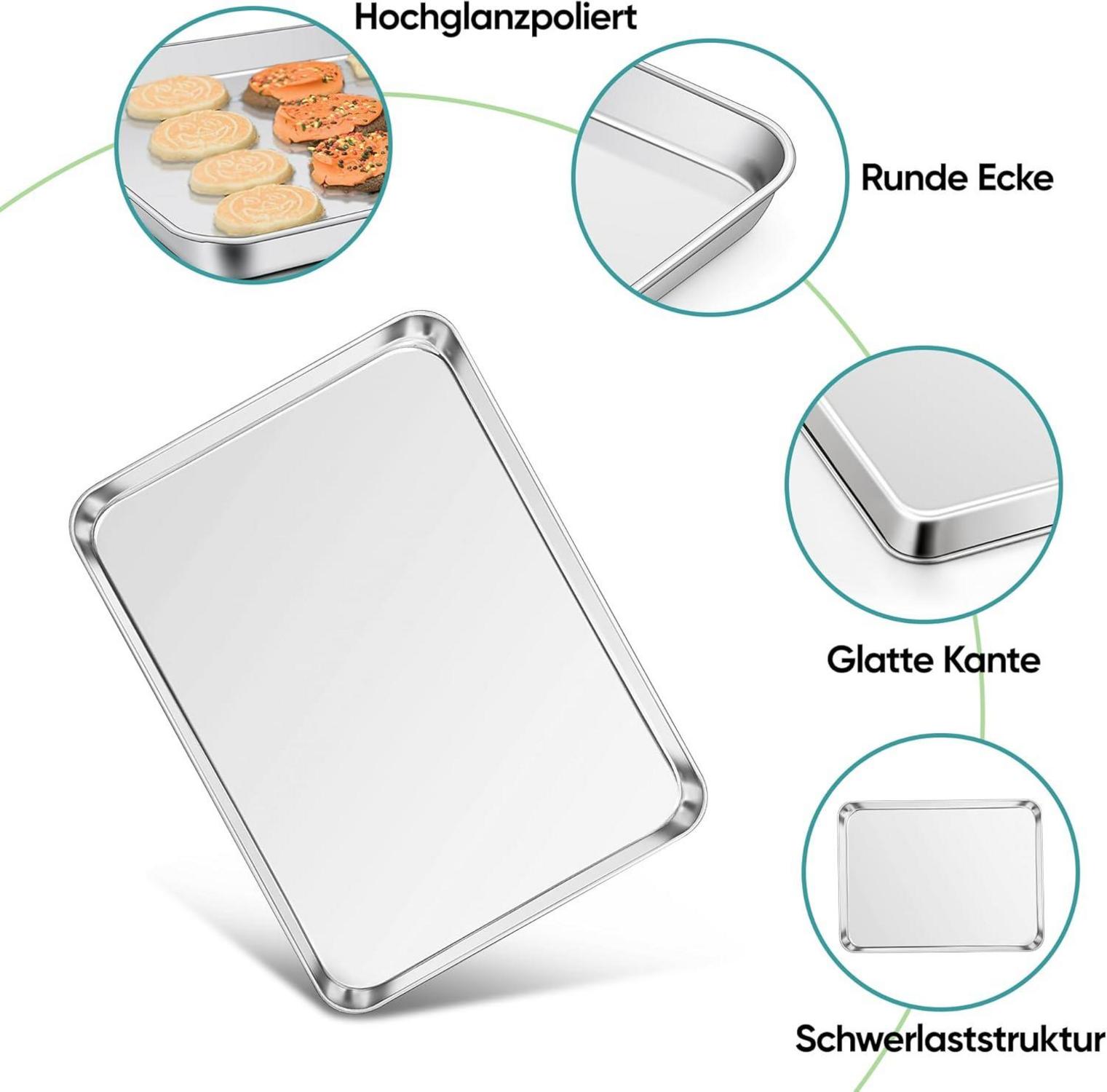 Großes Joyfair Edelstahl Backblech 2er Set 40,5x30,5x2,5cm