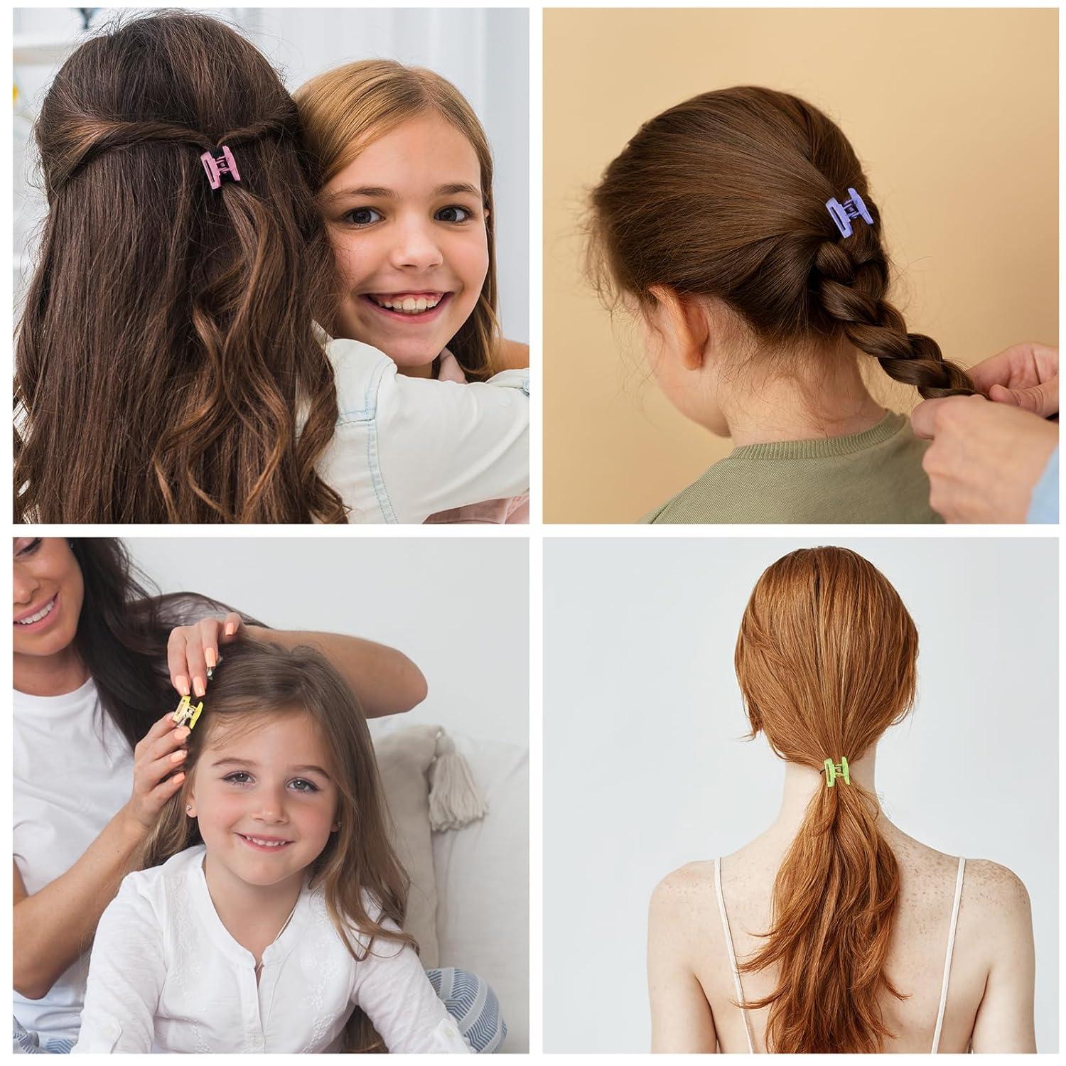 12 Stück Mini-Haarklammern rutschfest 90er-Jahre mehrfarbig lockiges Haar