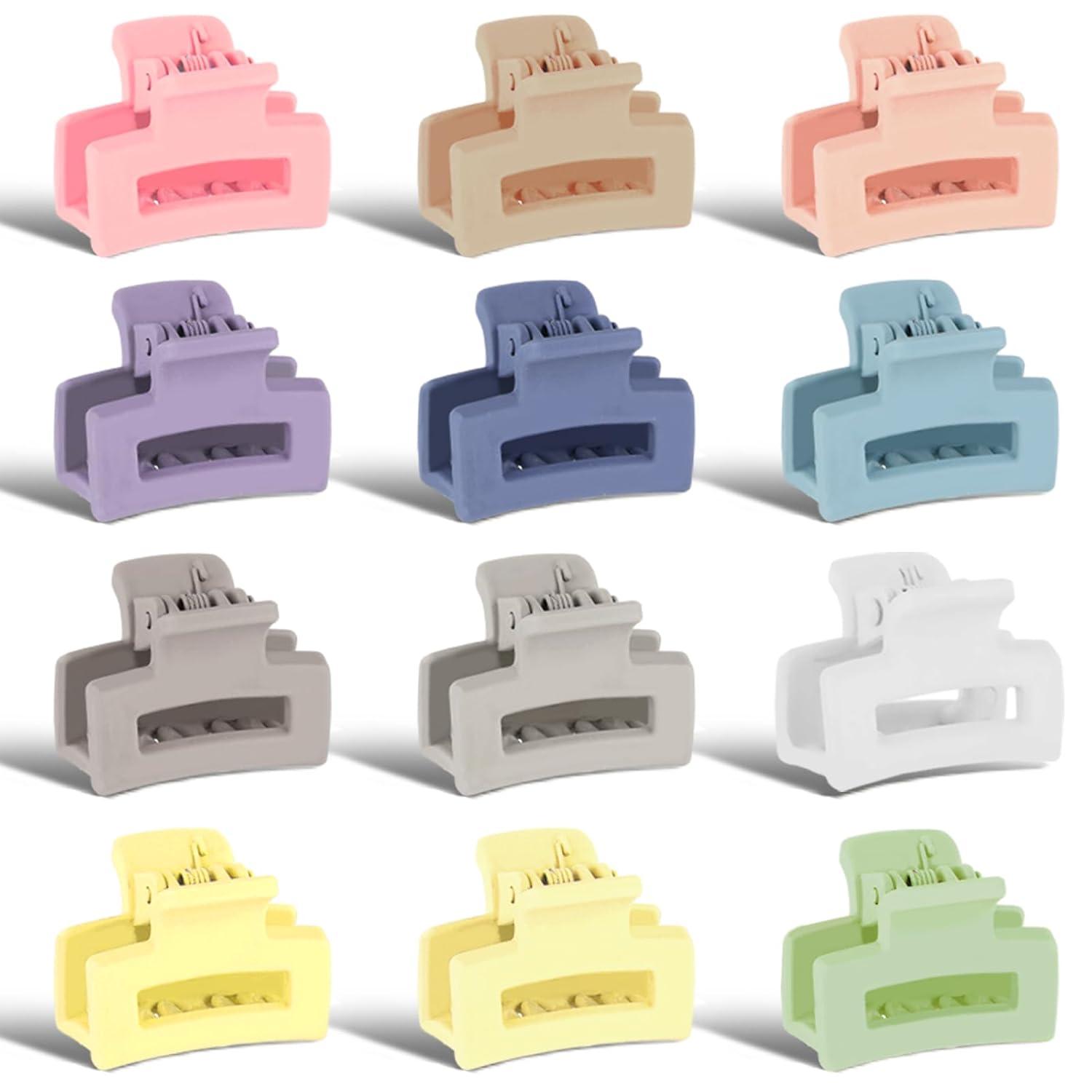 12 Stück Mini-Haarklammern rutschfest 90er-Jahre mehrfarbig lockiges Haar