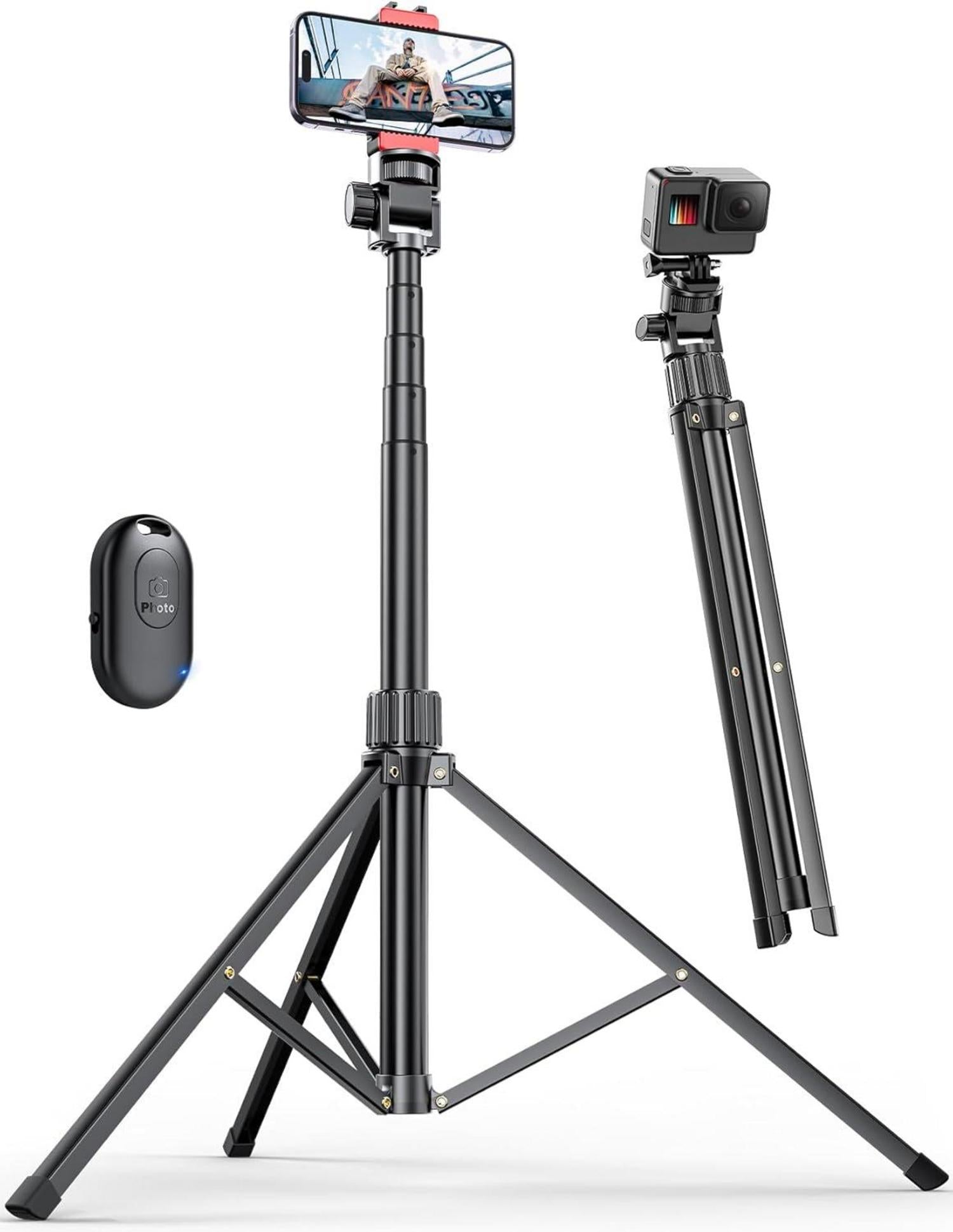 180cm Handy Stativ Smartphone Aluminium Stabil Fernauslöser
