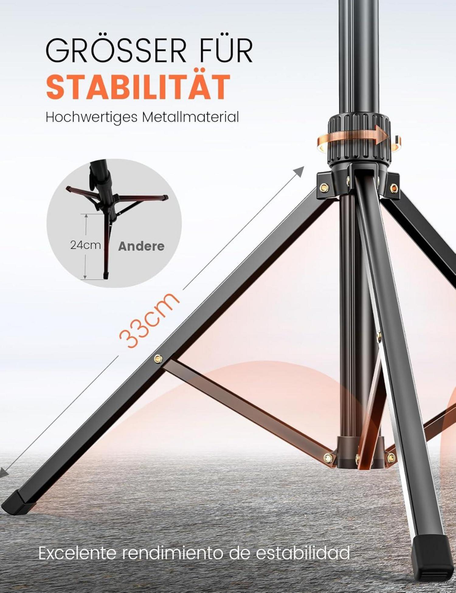 180cm Handy Stativ Smartphone Aluminium Stabil Fernauslöser