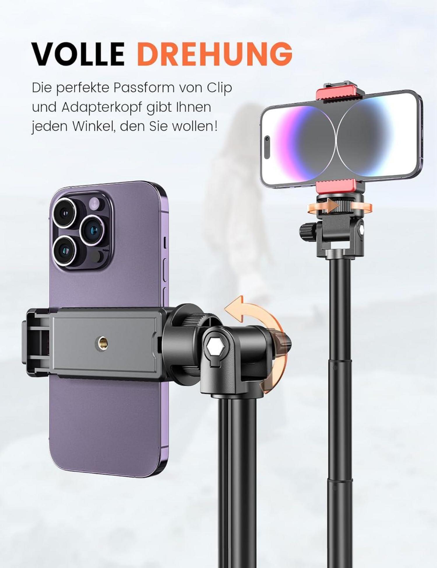 180cm Handy Stativ Aluminium Stabil Erweiterbar Stativbeine Fernauslöser