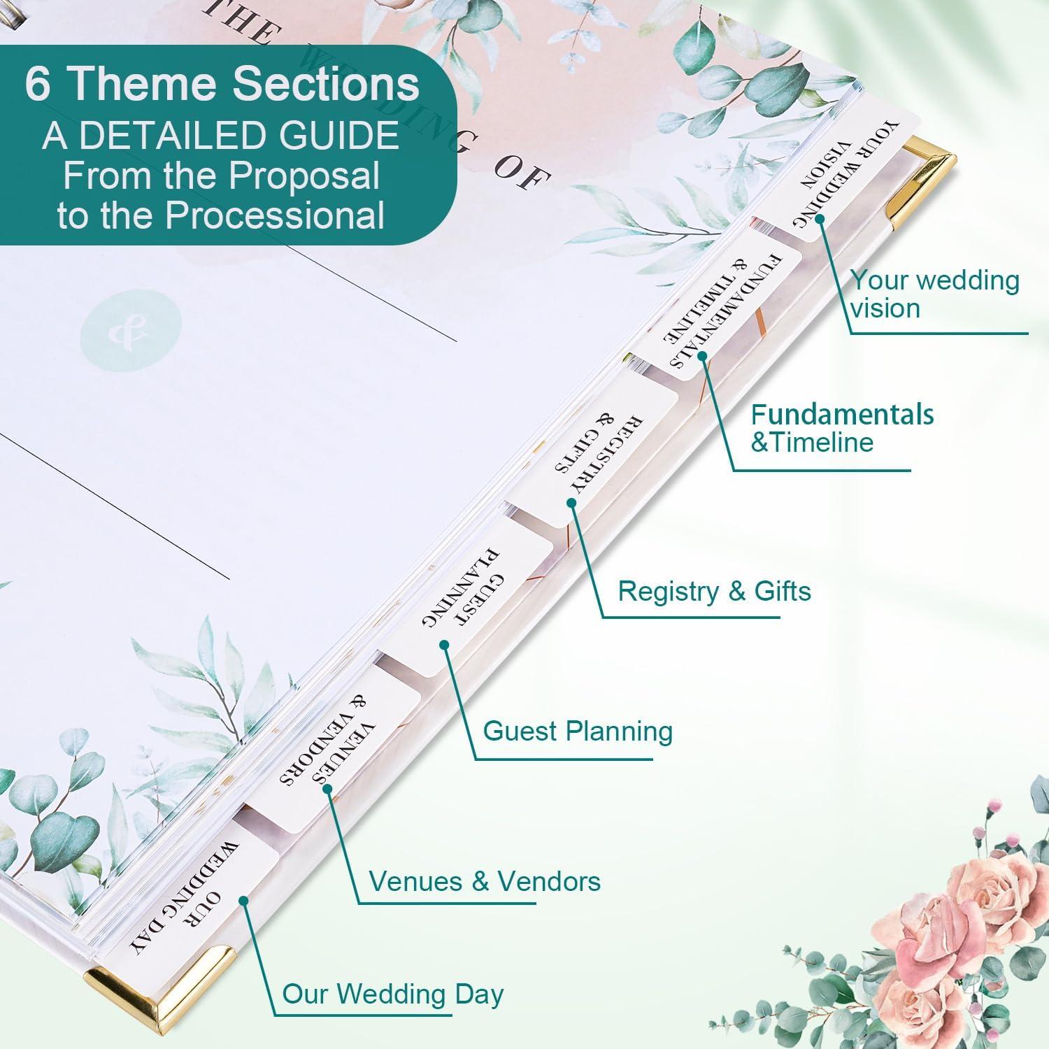 Hochzeitsplaner Buch Englische Version 188 Seiten Zeitplan Checklist Blume