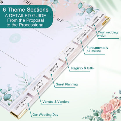Hochzeitsplaner Buch Englische Version 188 Seiten Zeitplan Checklist Blume