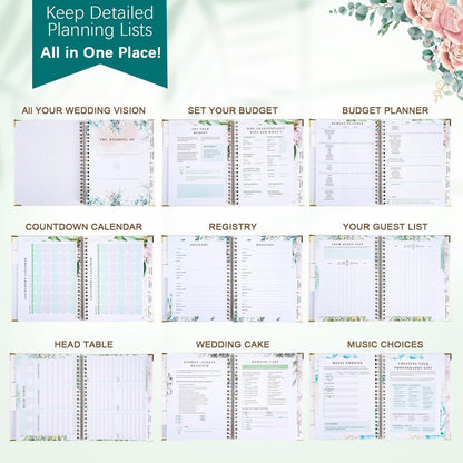 Hochzeitsplaner Buch Englische Version 188 S. Checkliste Zeitplan Geschenk