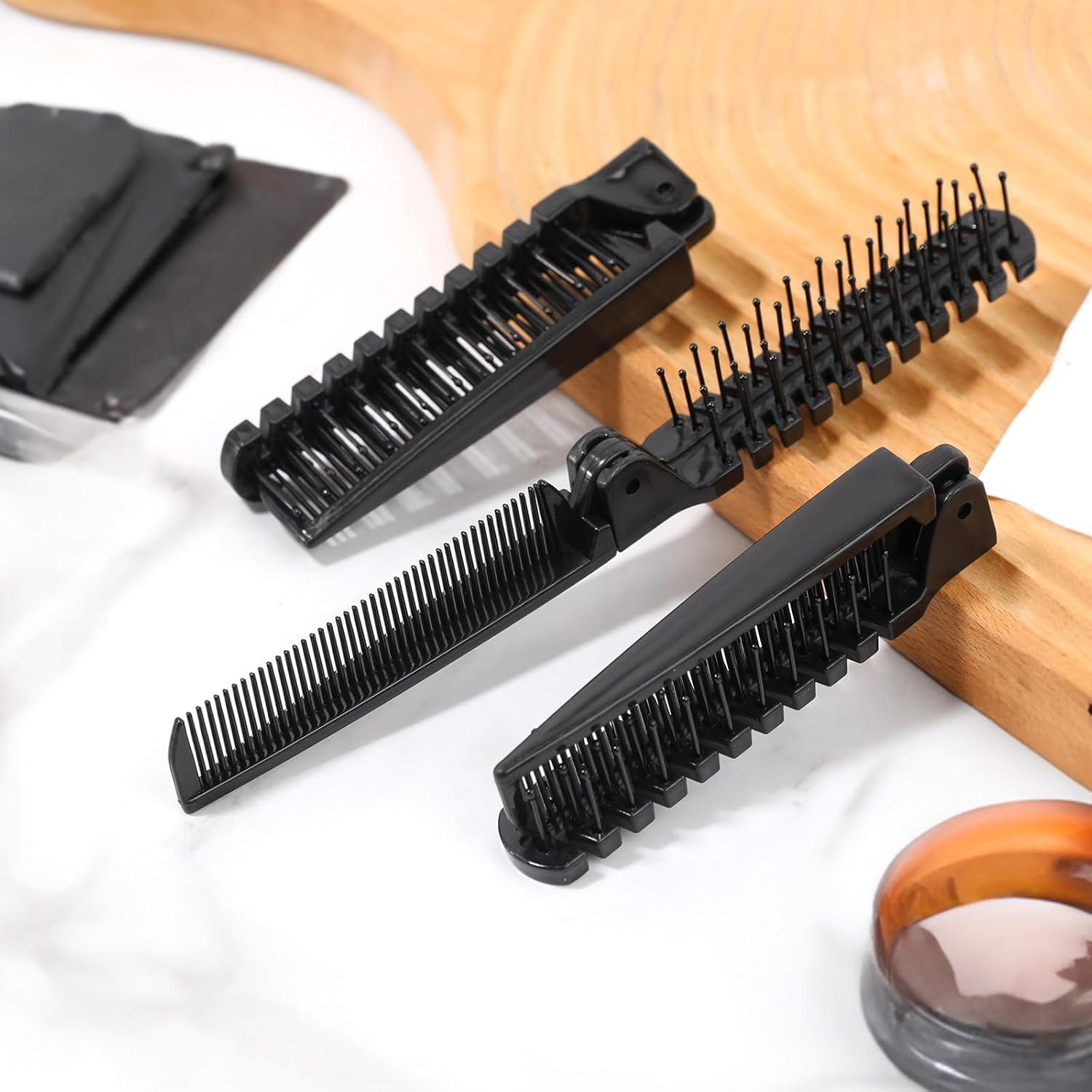 Tragbare Faltbare Haarbürste Schwarz 6er Set Mini Kamm