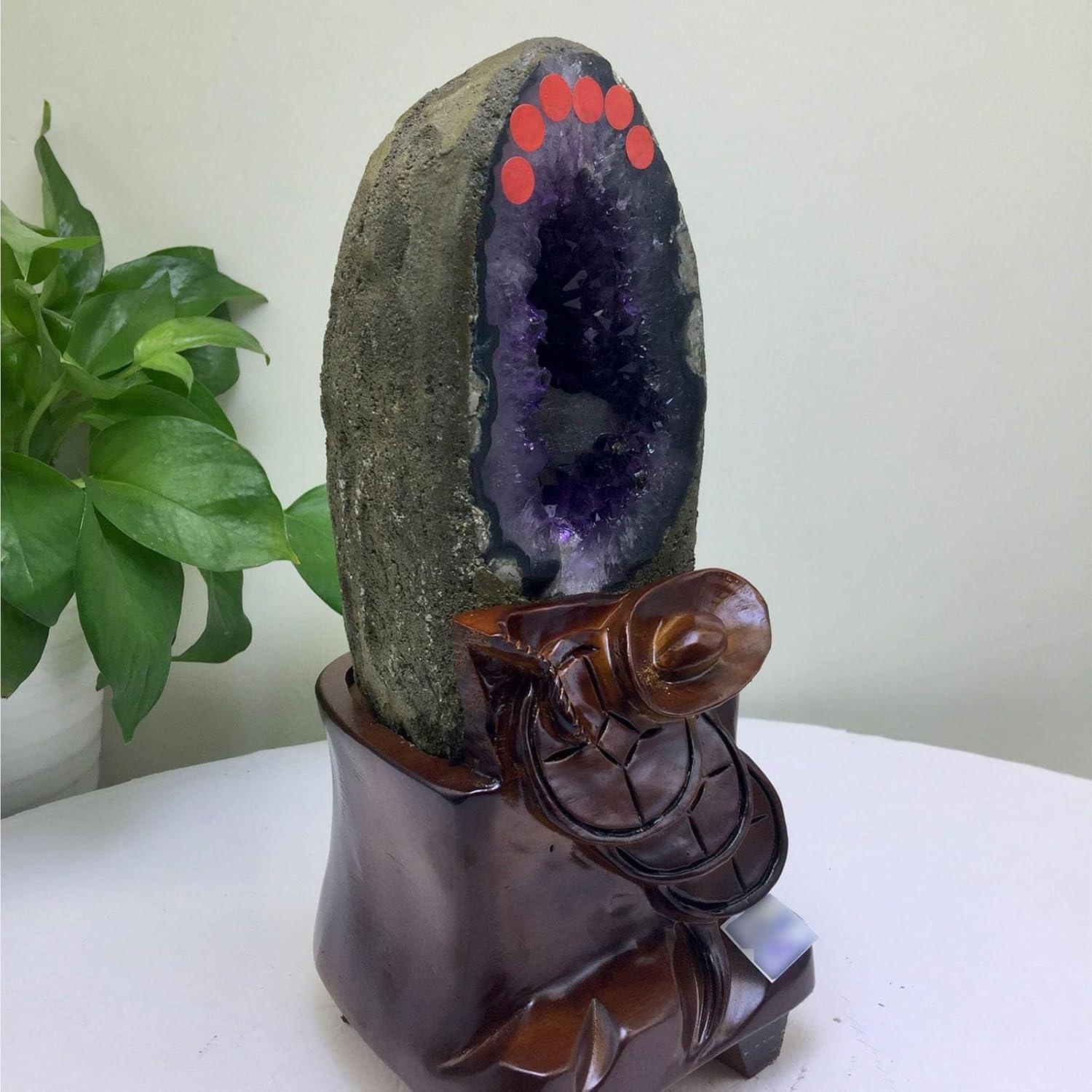 Natürlicher Amethyst-Quarz Cluster Geode Heilsteine 7.05lbs