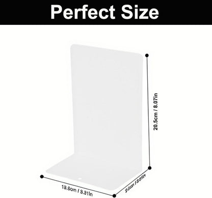 Metall-Buchstützen Rutschfeste Gummiauflagen Weiß 20cm 14cm
