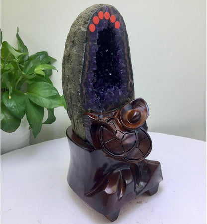Amethystkristall-Cluster Geode Heilsteine Dekoration 8.38lbs
