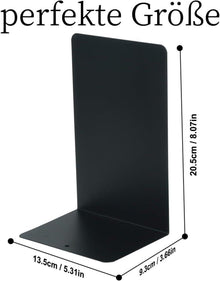 Metall-Buchstützen Schwarz Rutschfest 20cm*14cm 4 Stück
