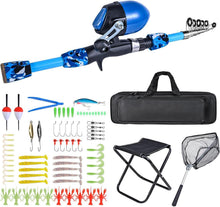 Kinder Angelset Teleskoprute Angelrolle Köder Set 1.8m Tragetasche