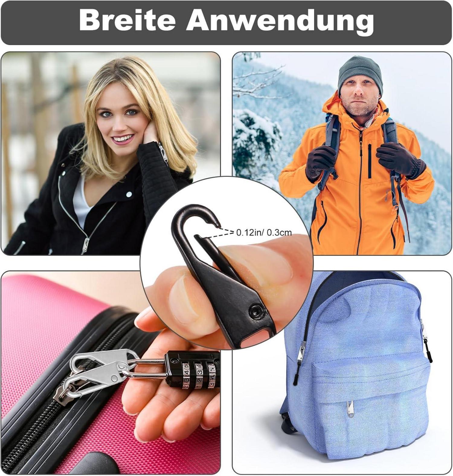 32 Stück Metall Reißverschluss Zipper abnehmbare Anhänger Nylon für