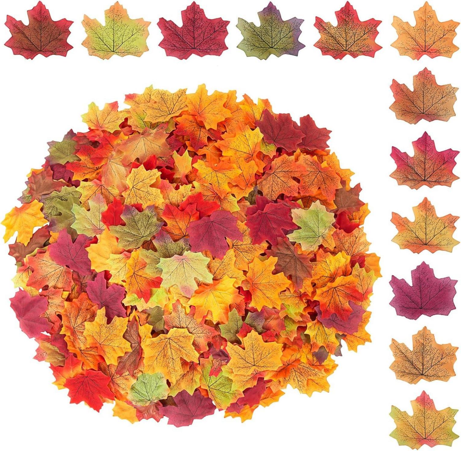 600 Stück Simulation Ahornblatt Künstliche Herbst Blätter Deko