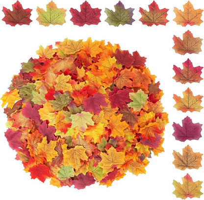 600 Stück Simulation Ahornblatt Künstliche Herbst Blätter Deko