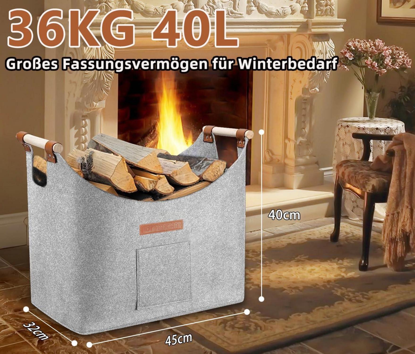 XL Holzkorb aus Extradickem Filz für Kaminholz und Feuerholz