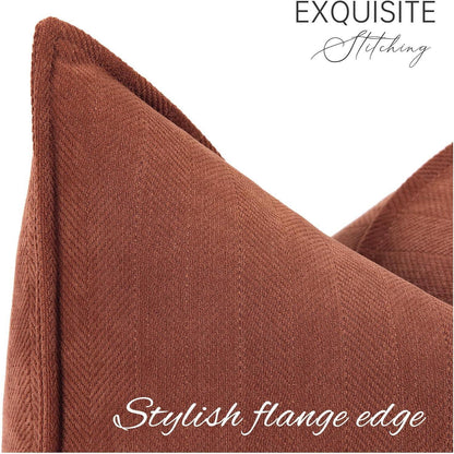 Chenille Kissenbezug 55x55 Rost 2er Set - Dekor Kissenbezüge
