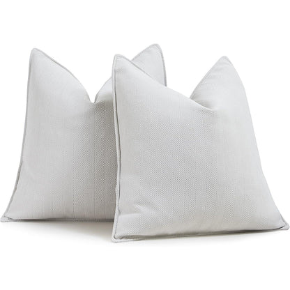 Chenille Kissenbezüge 60x60 cm - 2er Set - Creme