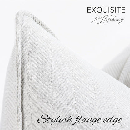 Chenille Kissenbezüge 60x60 cm - 2er Set - Creme