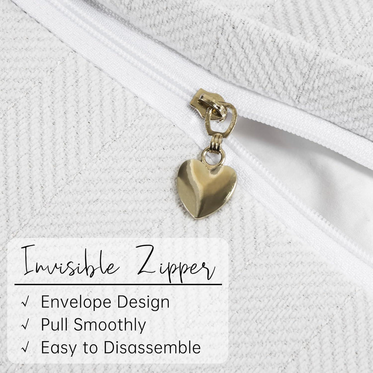 Chenille Kissenbezüge 60x60 cm - 2er Set - Creme