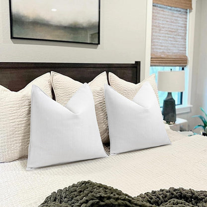 Chenille Kissenbezüge 60x60 cm - 2er Set - Creme
