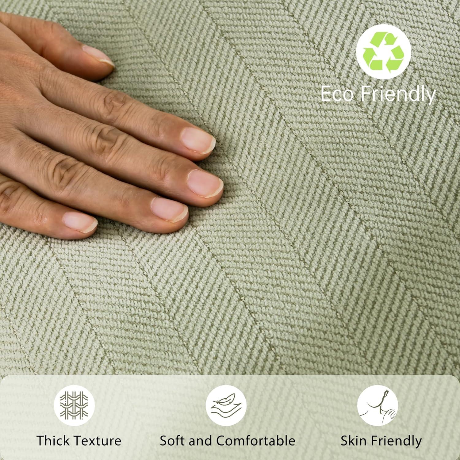 Hochwertige Salbei Grüne Chenille Kissenhüllen 60x60cm 2er Set