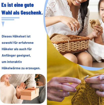 65-teiliges Häkelnadelset mit Aufbewahrungsbox und ergonomischem Griff