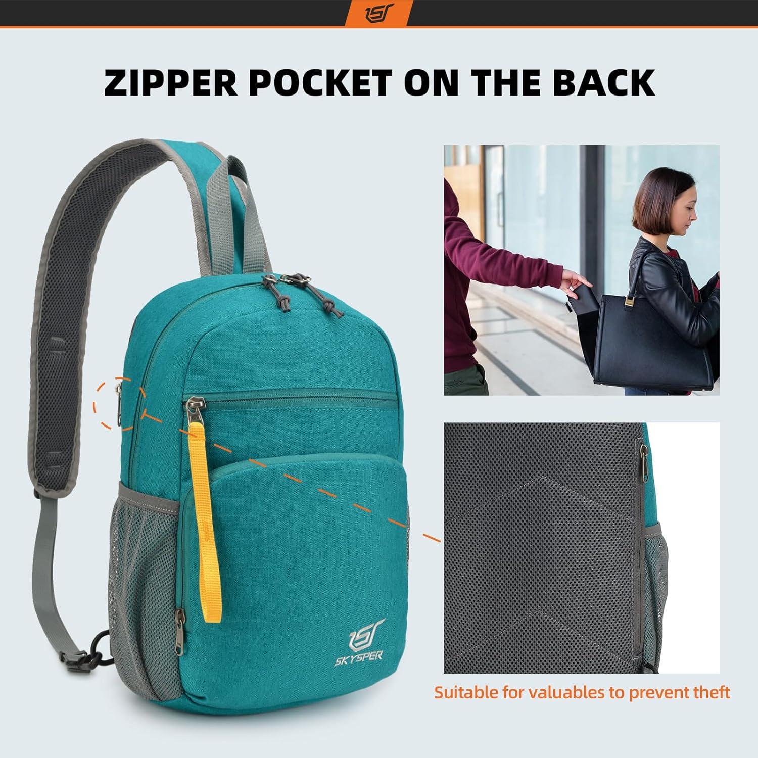 SKYSPER Brusttasche 8L Sling Bag Herren Outdoor Reise Urban Blau