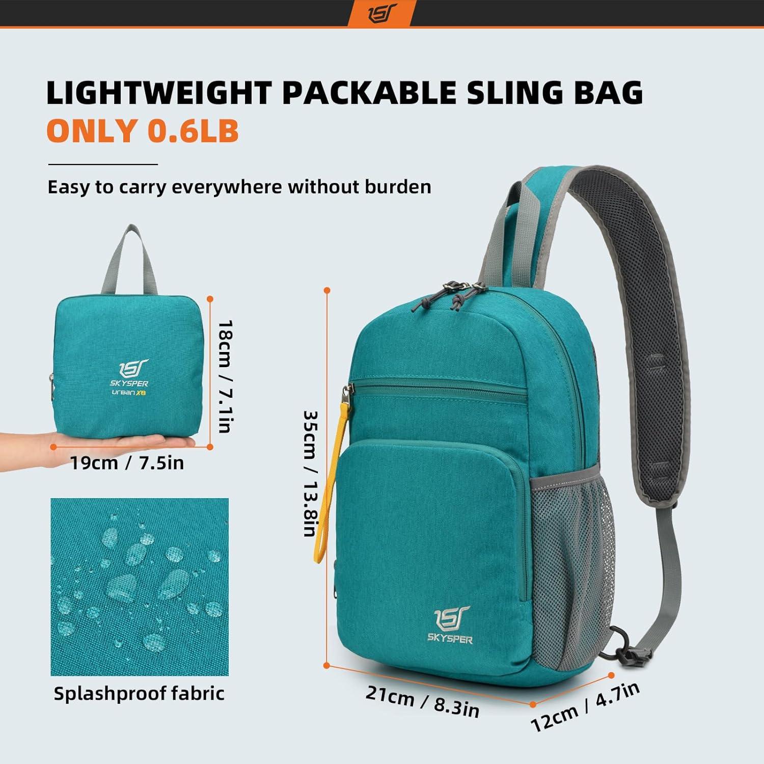 SKYSPER 8L Brusttasche Herren Sling Bag Crossbody Umhängetasche Outdoor Reise