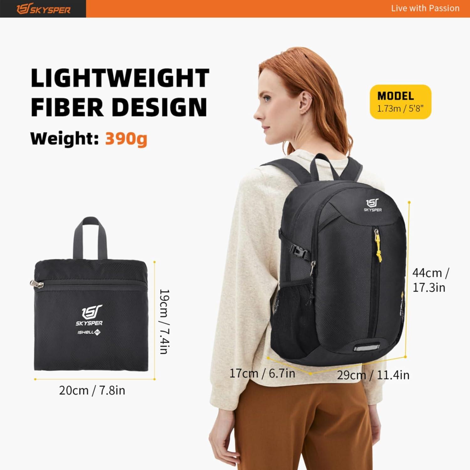Faltbarer Rucksack 20L Ultraleicht Wasserdicht Daypack