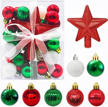 30 Mini Weihnachtskugeln Aufhänger 3CM Rot Grün Weiß Christbaumkugeln