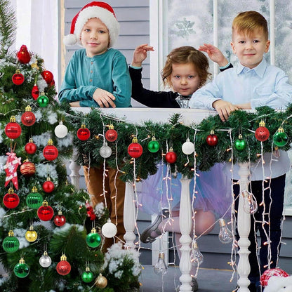 30er Mini Weihnachtskugeln Set 3cm Rot Grün Weiß Christbaumkugeln incl. Aufhänger