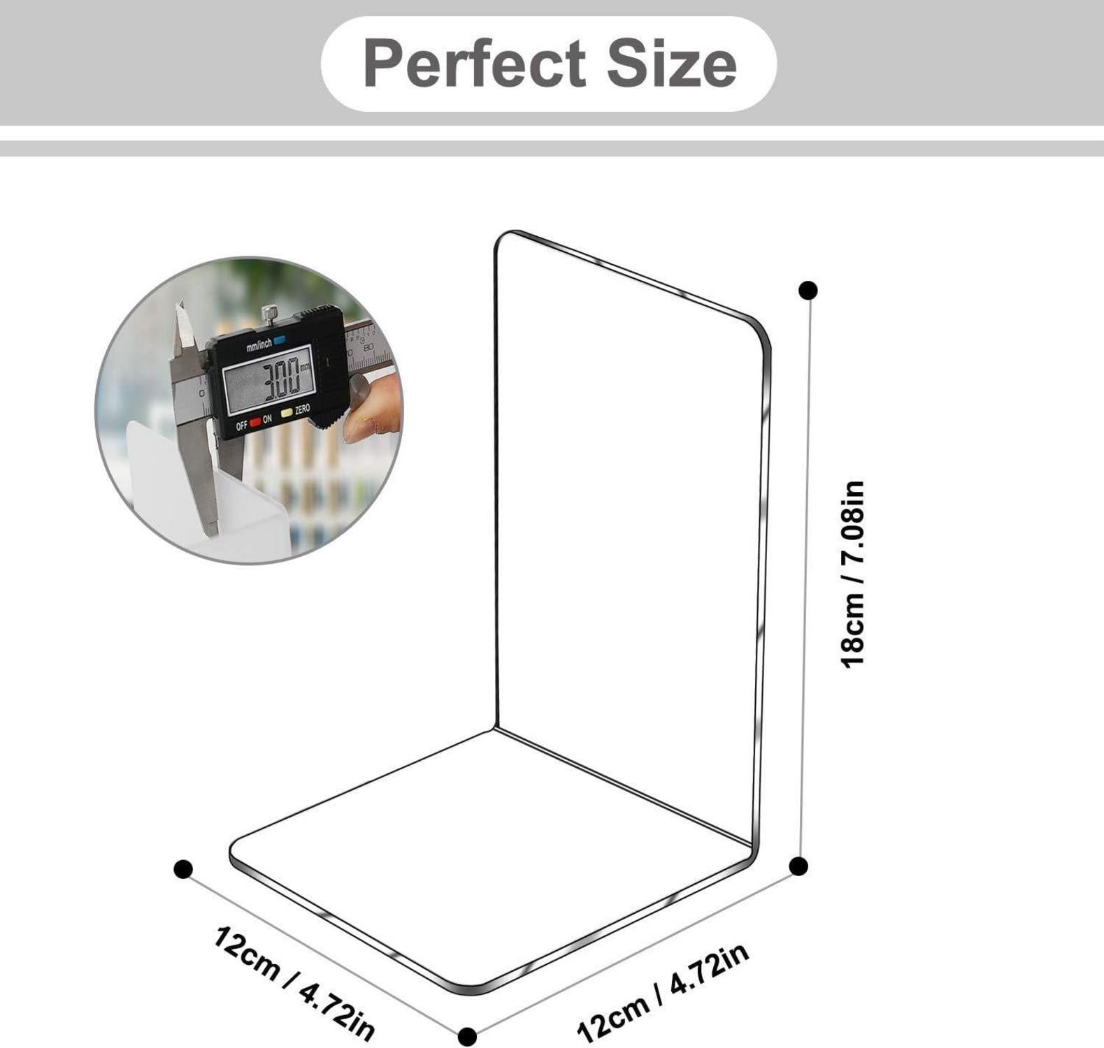 Transparente Acryl Buchstützen Set Heavy Duty 18cm 4 Stück