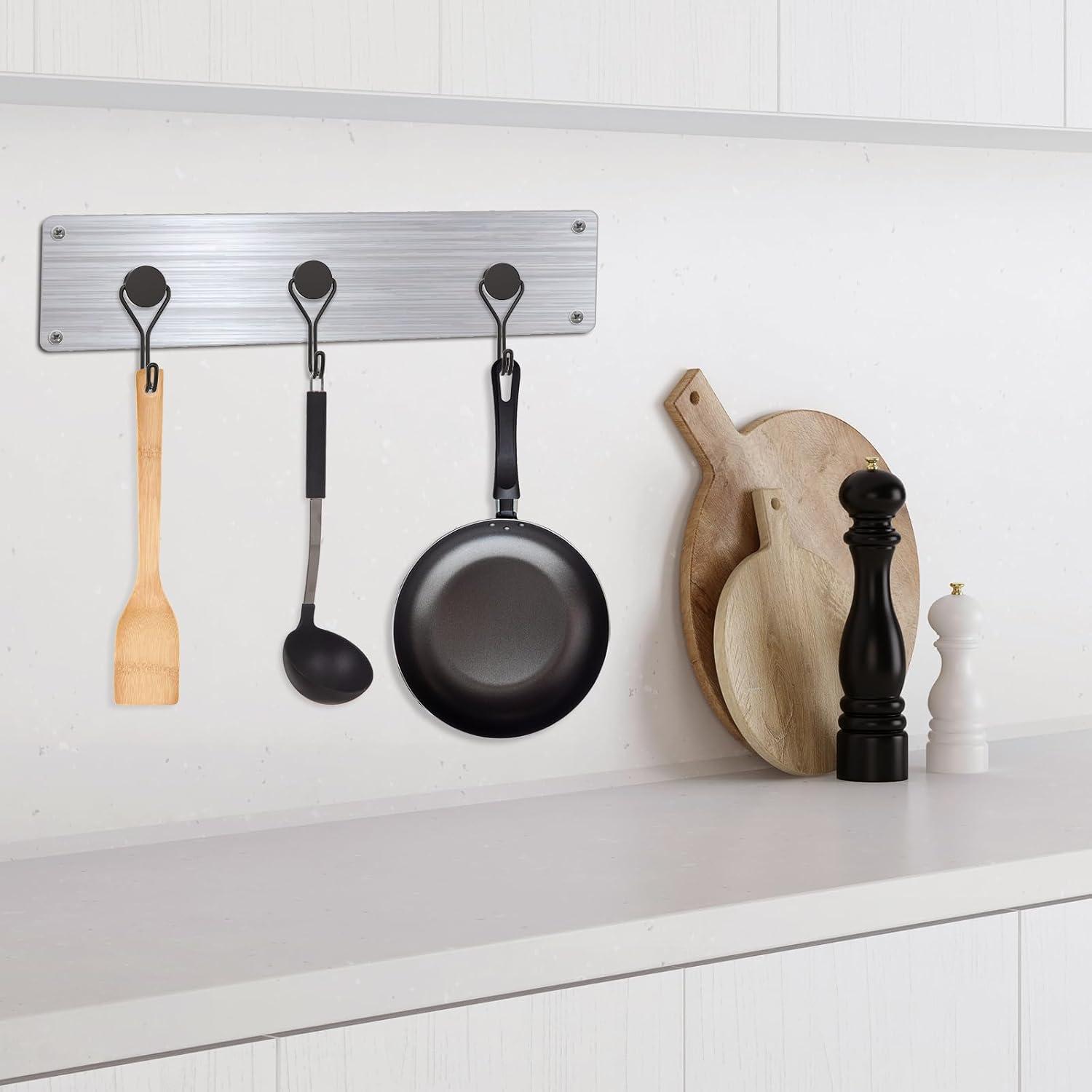 Magnethaken Schwarz Extra Stark für Küche Gadgets 6 Stück