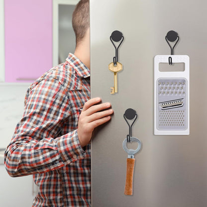 Magnethaken 6 Stück Schwarz Extra Stark Küche Schlafzimmer Büro