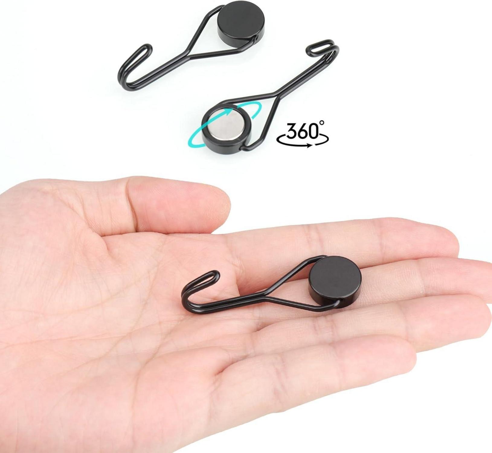 MOGADEE® Magnethaken 6er Set Schwarz Extra Stark Küche Schlafzimmer Büro