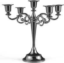 Kerzenständer Set 5-armiger Kerzenhalter Schwarz 27cm Höhe