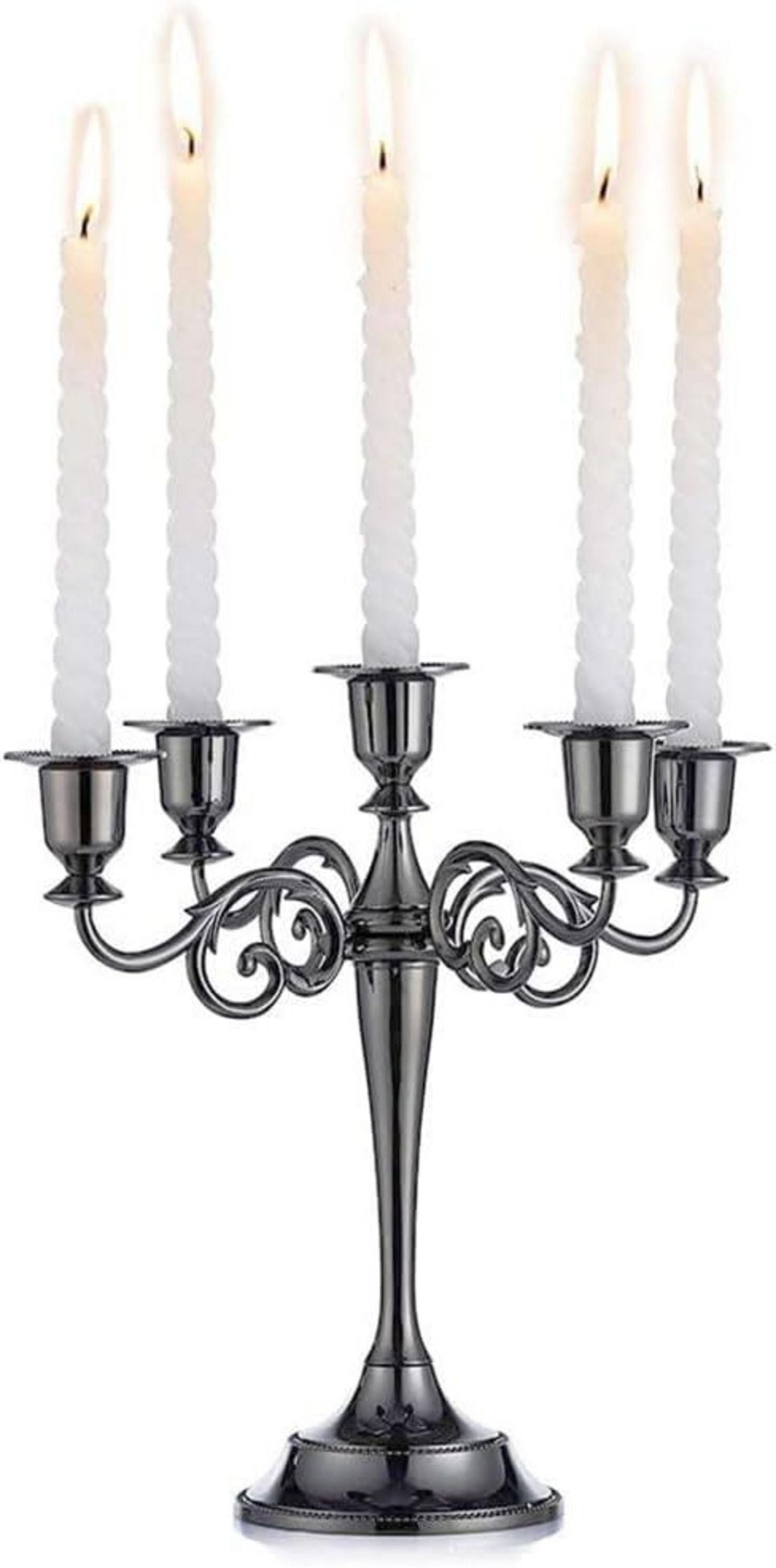 Kerzenständer Set 5-armig Schwarz 27cm Stabkerze Halter