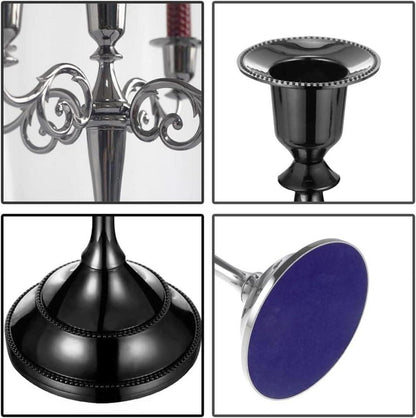 Kerzenständer 5-armig Schwarz 27cm Höhe Stabkerze ø2,2cm