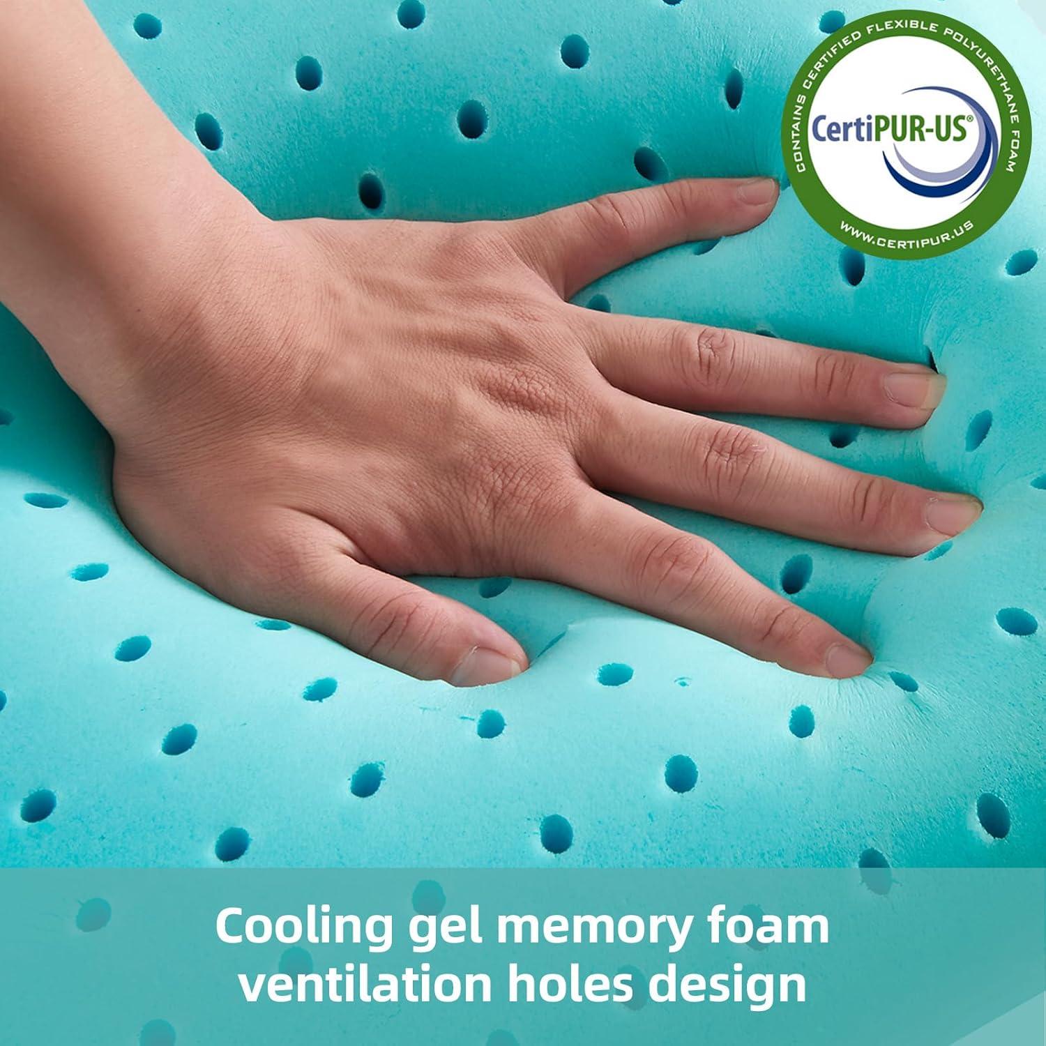 Orthopädisches Ice Silk Memory Foam Kissen 40x60cm - Nackenkissen mit Kühlendem Gel - Abnehmbarer Bezug & Waschbar