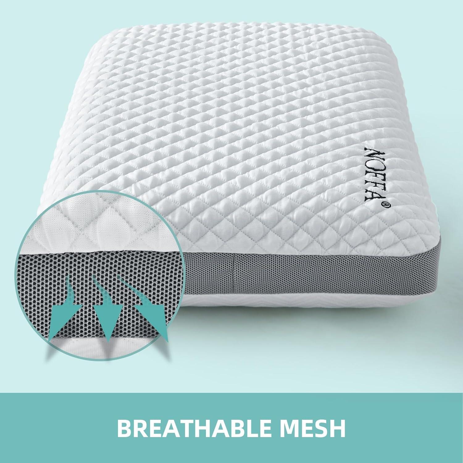 NOFFA Orthopädisches Ice Silk Memory Foam Kissen 40x60 cm
