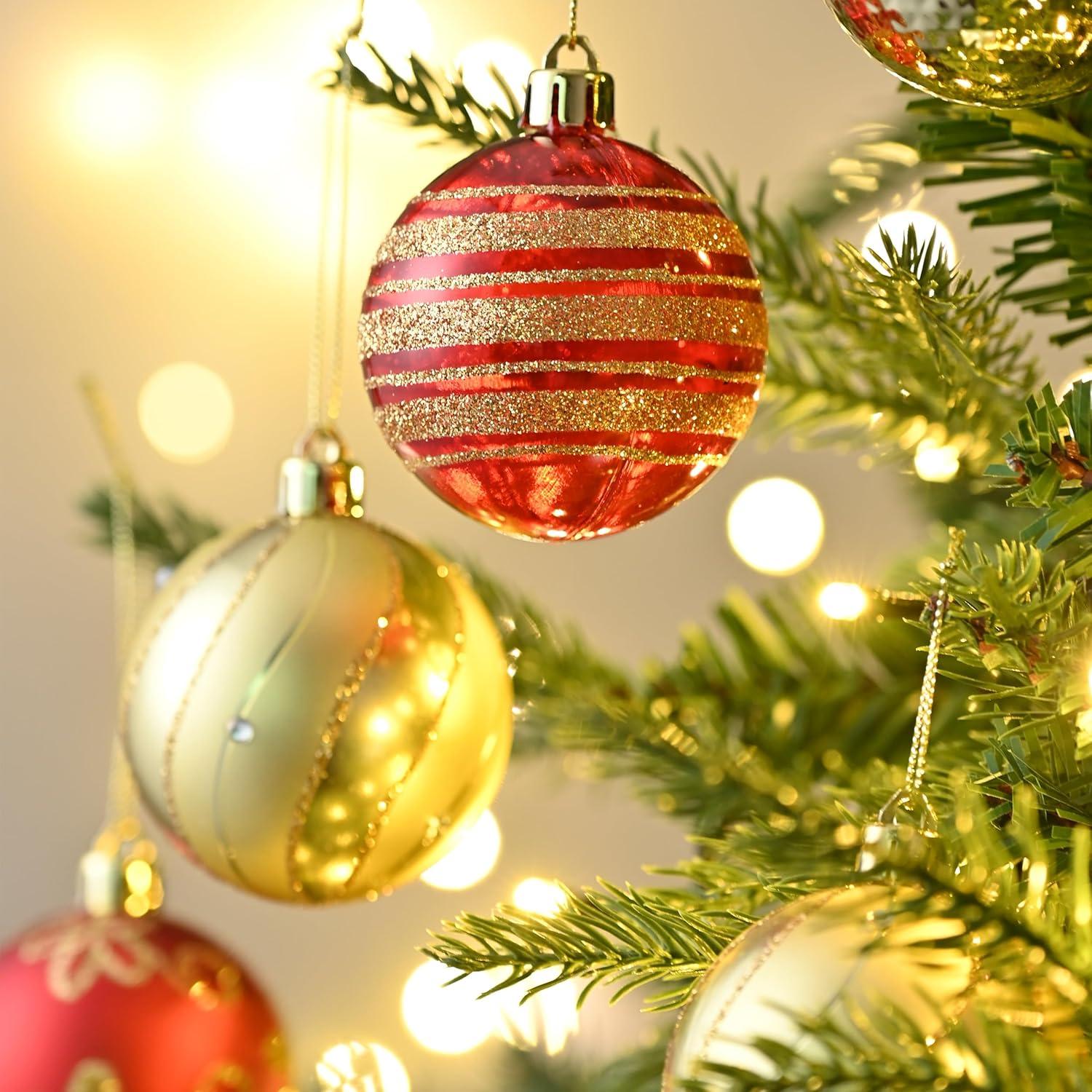 16er Set Weihnachtskugeln 6cm Rot Gold Christbaumschmuck