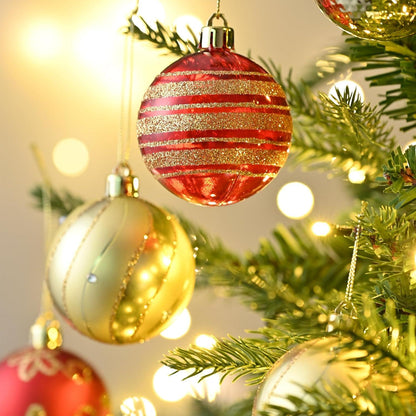 16er Set Weihnachtskugeln 6cm Rot Gold Christbaumschmuck
