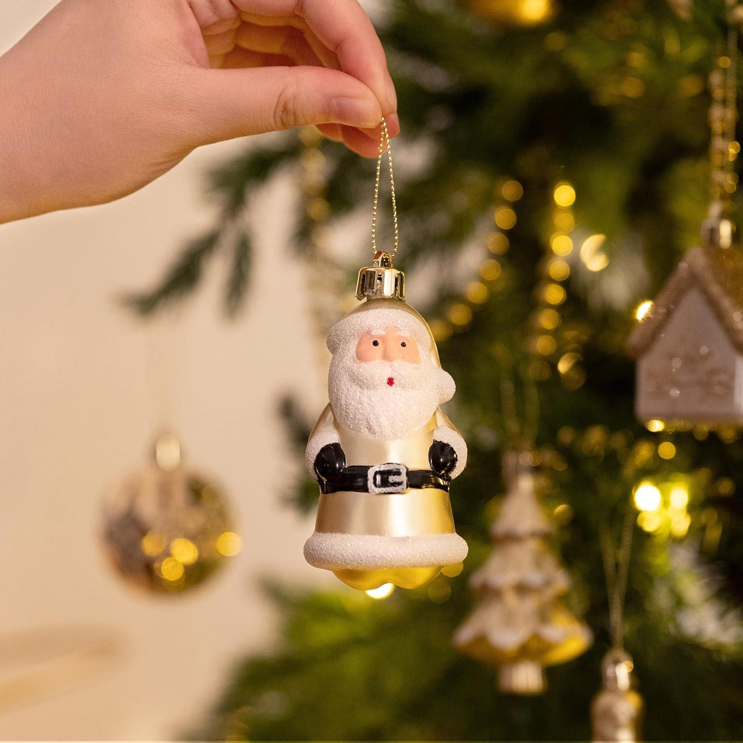 Valery Madelyn Weihnachtskugeln Set 40-teilig Weißgold Bruchsicher Elegante Christbaumkugeln festliches Geschenkpaket