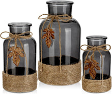 Klare Glasvase Zylindrisch Smoke, 3er Set 12.5/16.5/20CM