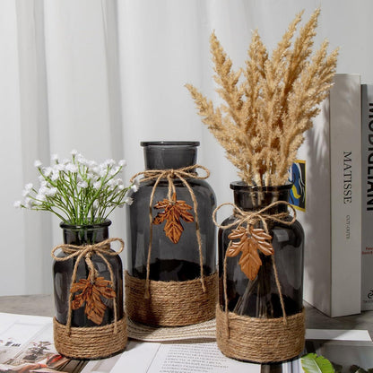 Klare Glasvase Zylindrisch Smoke, 3er Set 12.5/16.5/20CM