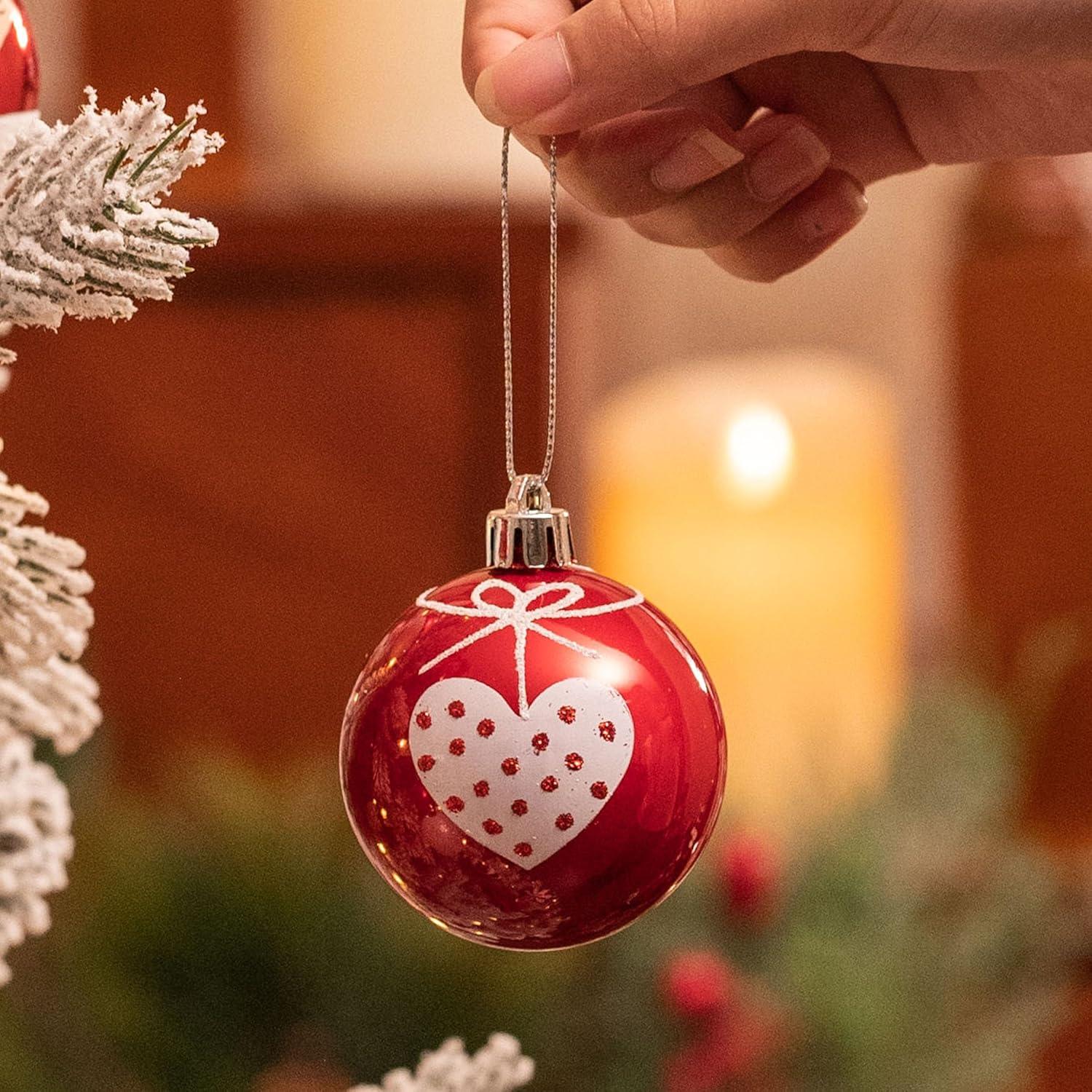Valery Madelyn Weihnachtskugeln 16 Stücke 6cm Christbaumkugeln Rot