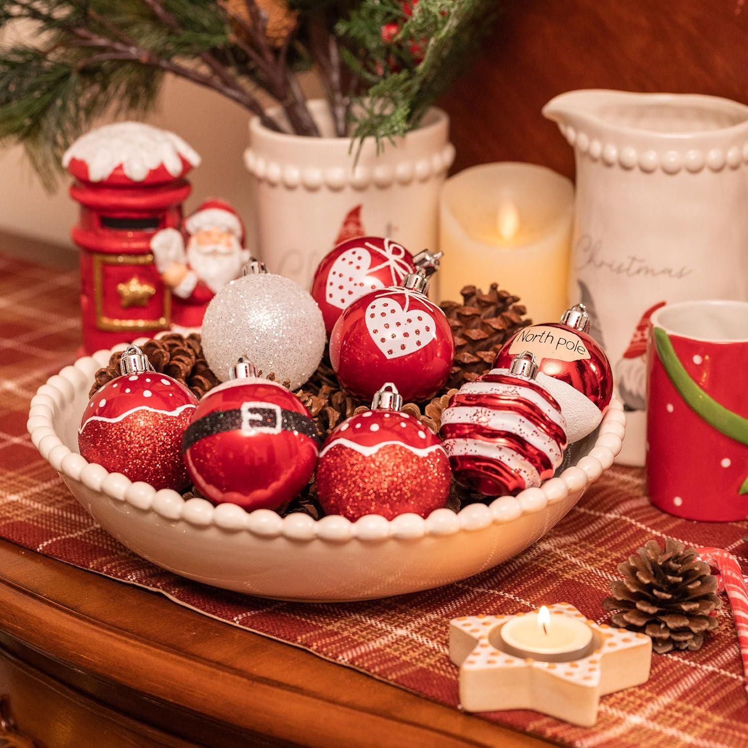 Christbaumkugeln Weihnachtskugeln 16 Stück 6cm Kunststoff Rot