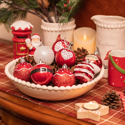 Christbaumkugeln Weihnachtskugeln 16 Stück 6cm Kunststoff Rot