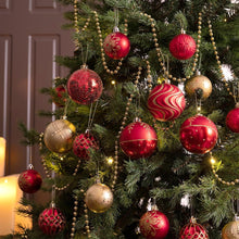 12er Set Weihnachtskugeln 8cm, Christbaumkugeln Rot